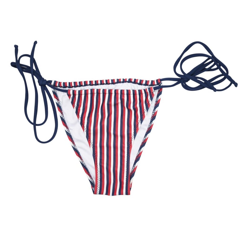LOLEIA Tie Side Bikini Bottoms in American Dreamer